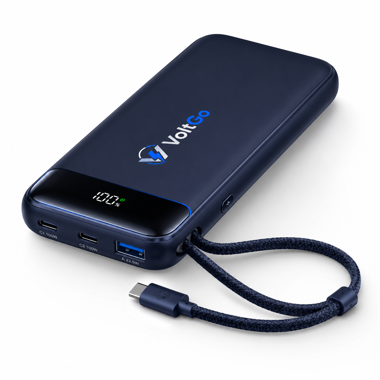 VoltGo Power Bank with Built-in Cable